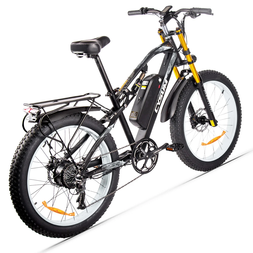 CYSUM M900 Fat Tire Electric Bike 26*4.0 Inch Chaoyang Fat Tire 48V 1000W Brushless Gear Motor 40Km/h Max Speed 17Ah Removable Battery For 50-70 Range - Black - Image 3
