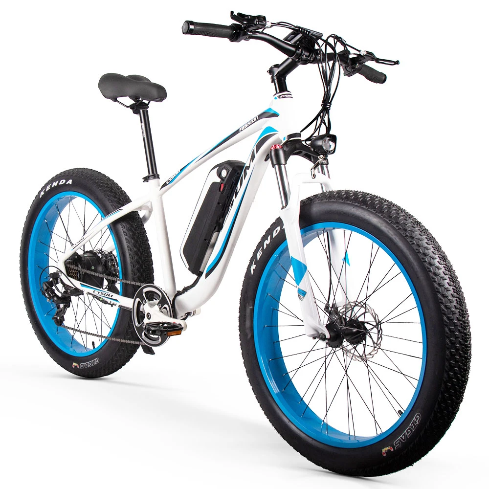 CYSUM M980 Fat Tire Electric Bike 48V 1000W Brushless Motor 17Ah Removable Battery For 50-70 Range - Black-Blue - Image 2