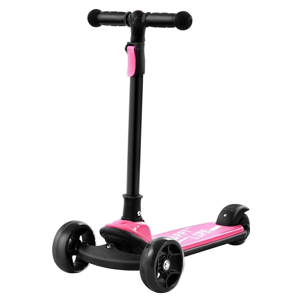 Kick Scooter Glide Scooter With Extra Wide PU Light-Up Wheels And 4 Adjustable Heights For Children From 3-12 Pink - Image 4