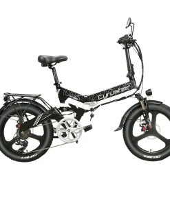 Cyrusher XF590 Folding Electric Bike 500W 48V 10 Ah Battery 7 Speed City E-bike - White