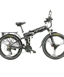 Cyrusher XF770 Folding Electric Bike 500W 48V 10 Ah Hidden Battery 7 Speed Mountain E-bike - White