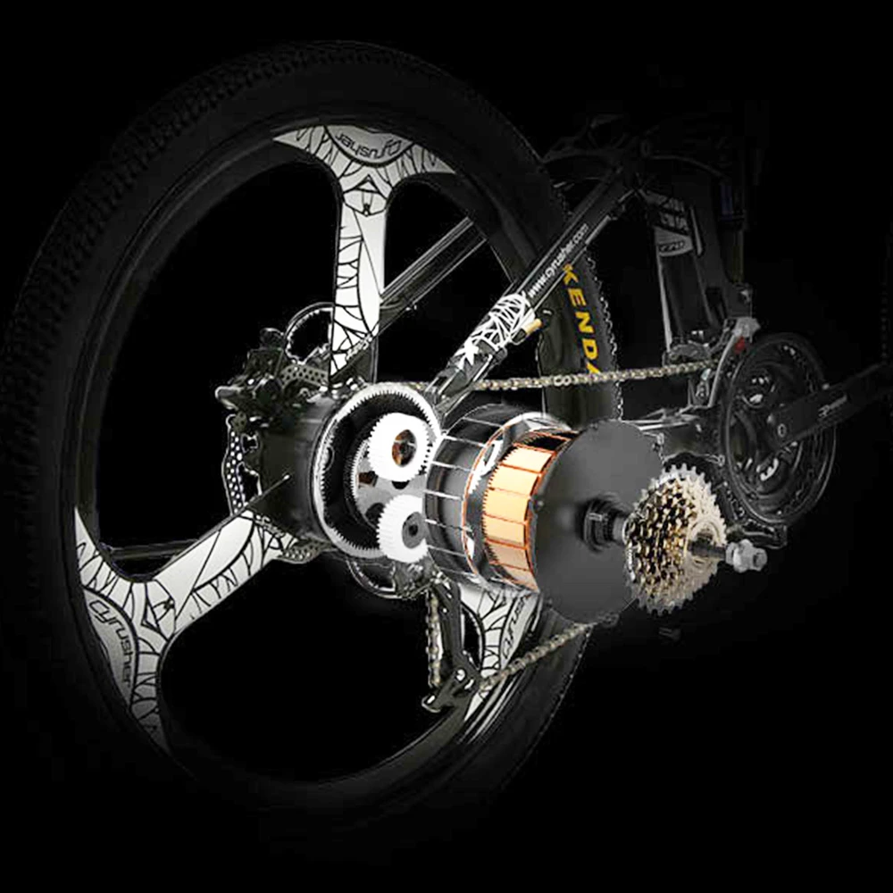 Cyrusher XF770 Folding Electric Bike 500W 48V 10 Ah Hidden Battery 7 Speed Mountain E-bike - White - Image 6