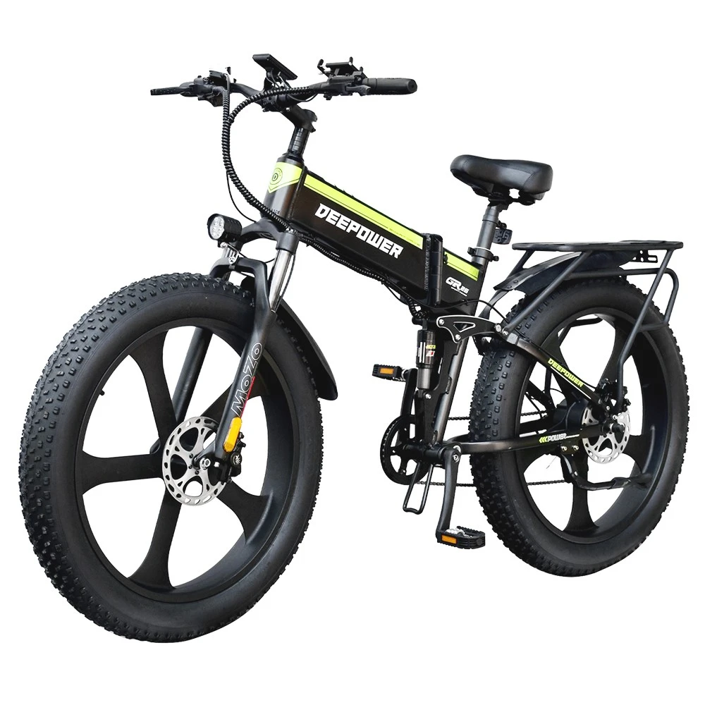 DEEPOWER H26 Pro (GR26) Electric Bike 26*4.0 Inch Fat Tire 48V 1000W Motor 17.5Ah Battery 45Km/h Max Speed Shimano 7 Speed Gear 150KG Load