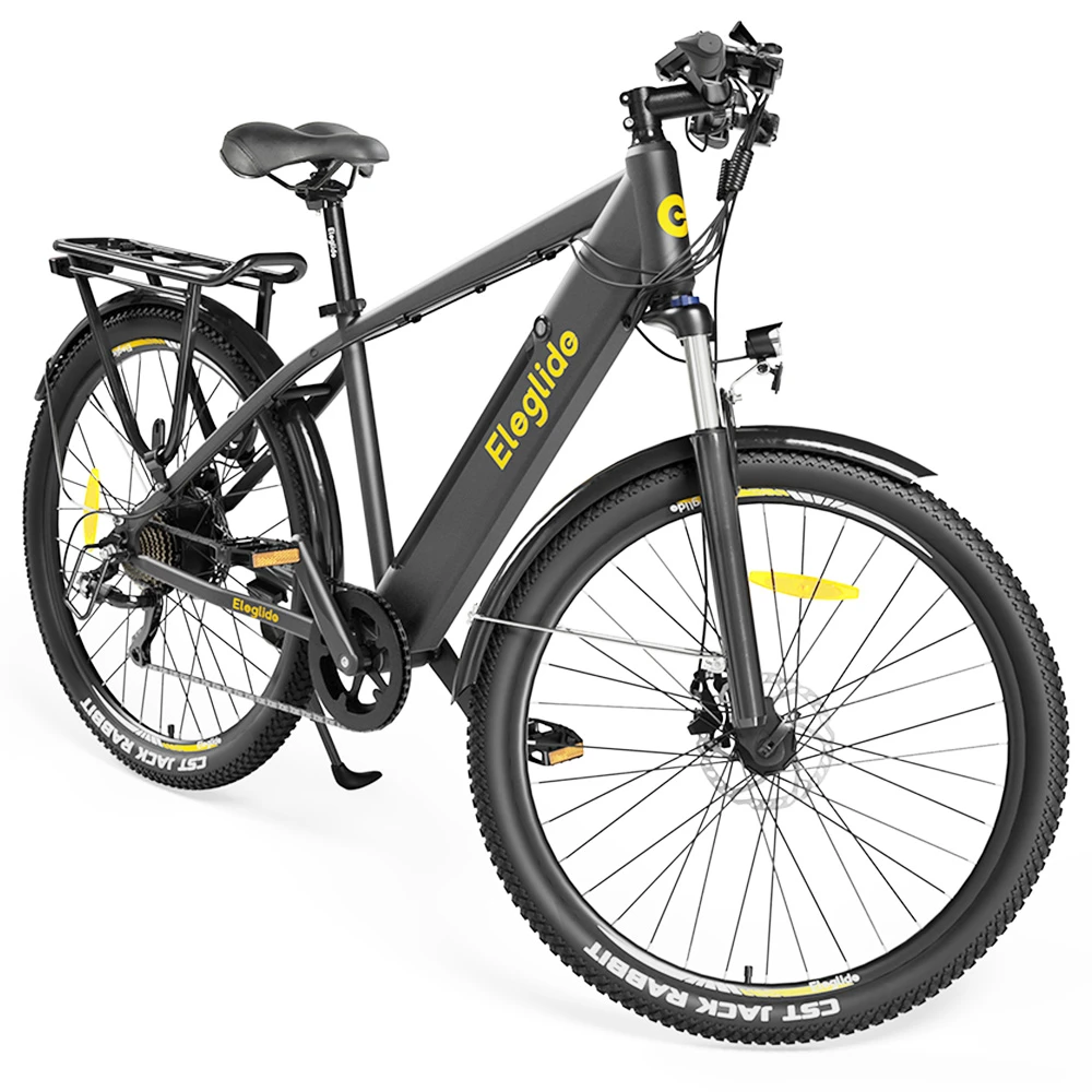 ELEGLIDE T1 Electric Trekking Bike Trekking E-Bike 27.5 Inch CST Tires 36V 12.5AH Battery 250W Motor Shimano 7 Gears Max Speed 25Km/h Max Range 100KM Max Load 120KG IPX4 Waterproof Dual Disk Brake - Black - Image 4