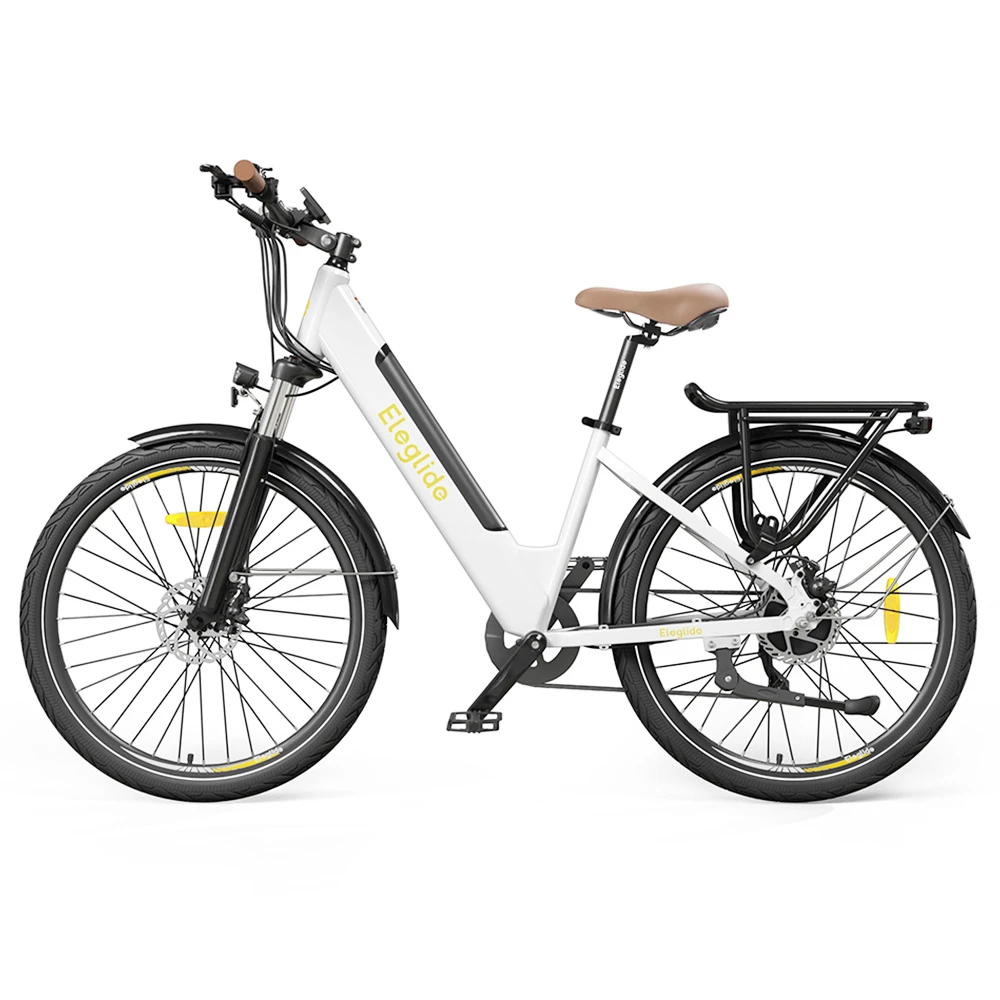 ELEGLIDE T1 STEP-THRU Electric Trekking Bike Trekking E-Bike 27.5 Inch CST Tires 36V 12.5AH Battery 250W Brushless Motor Shimano 7 Gears Max Speed 25Km/h Max Range 100KM Max Load 120KG IPX4 Waterproof Dual Disk Brake - White - Image 2