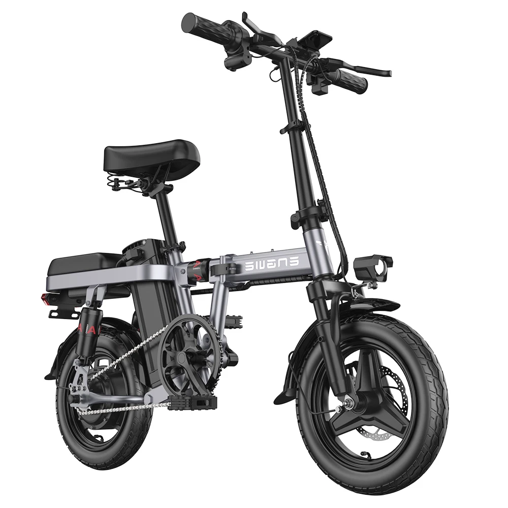 ENGWE T14 Folding Electric Bicycle 14 Inch Tire 350W Brushless Motor 48V 10Ah Battery 33Km/h Max Speed 80KM Range 100KG Load - Gray