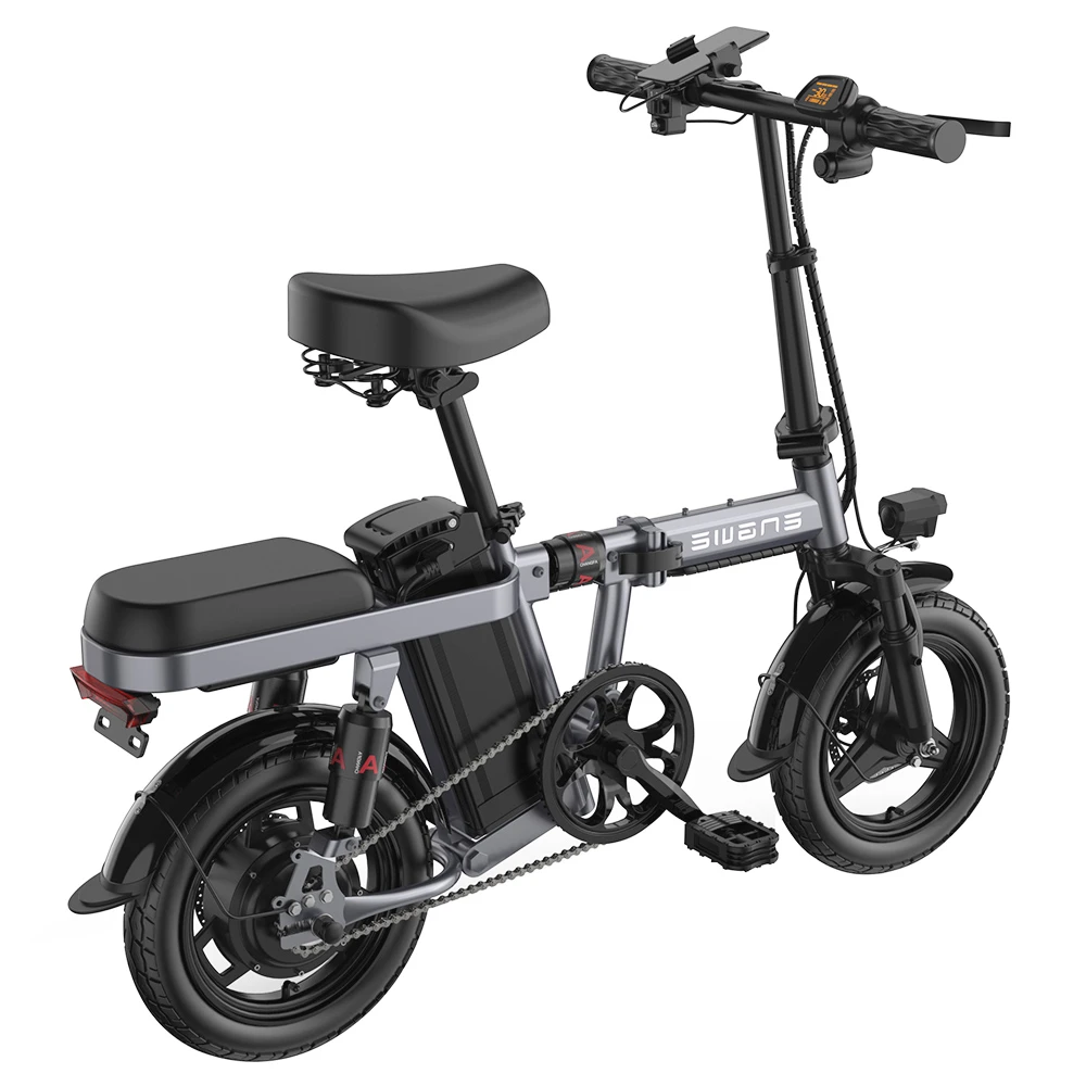 ENGWE T14 Folding Electric Bicycle 14 Inch Tire 350W Brushless Motor 48V 10Ah Battery 33Km/h Max Speed 80KM Range 100KG Load - Gray - Image 3