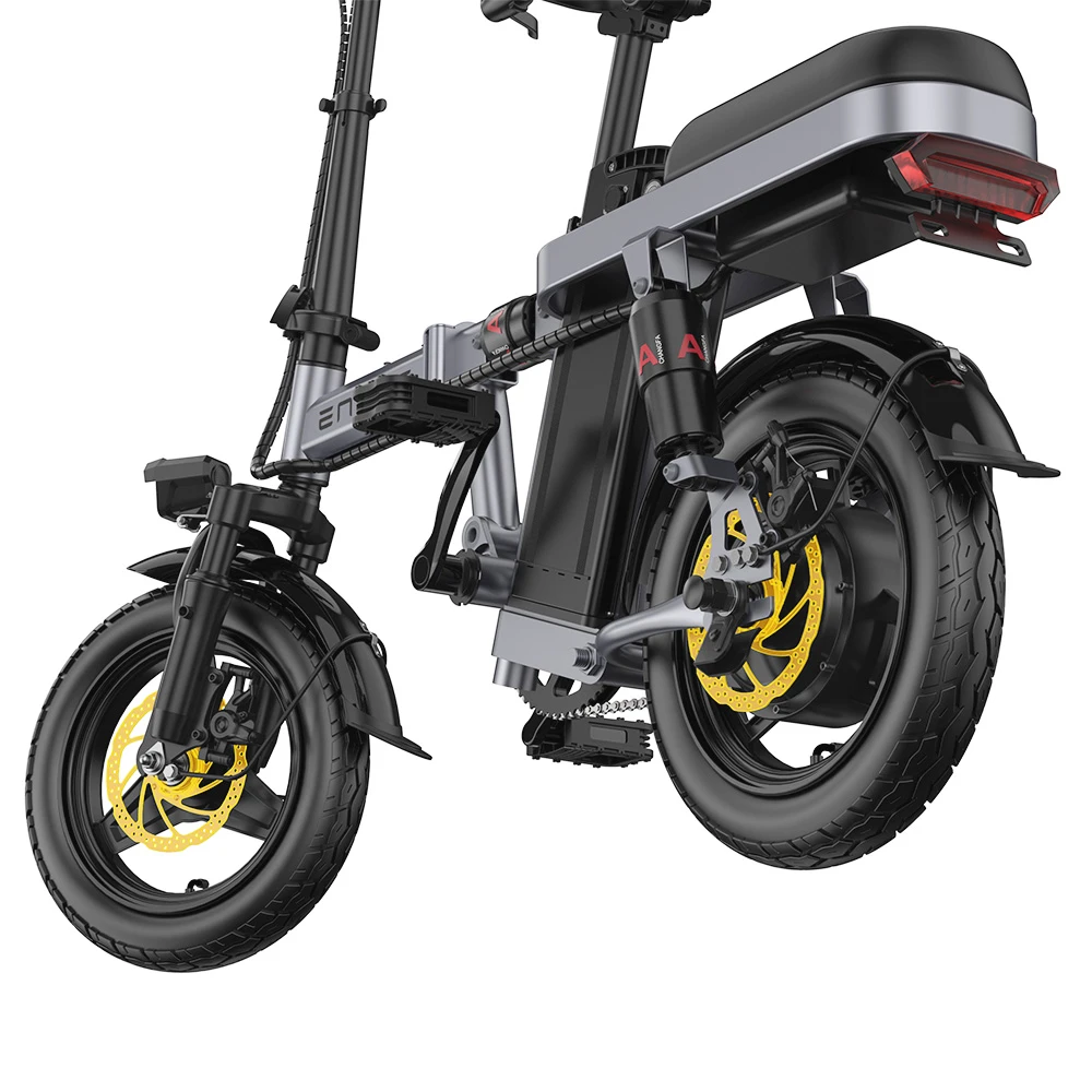 ENGWE T14 Folding Electric Bicycle 14 Inch Tire 350W Brushless Motor 48V 10Ah Battery 33Km/h Max Speed 80KM Range 100KG Load - Gray - Image 6