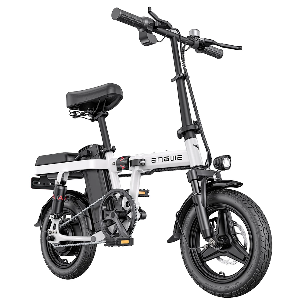 ENGWE T14 Folding Electric Bicycle 14 Inch Tire 350W Brushless Motor 48V 10Ah Battery 33Km/h Max Speed 80KM Range 100KG Load - White - Image 2