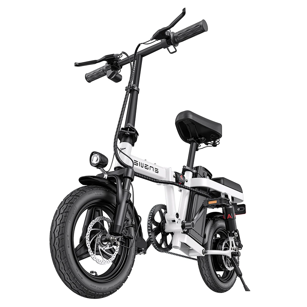 ENGWE T14 Folding Electric Bicycle 14 Inch Tire 350W Brushless Motor 48V 10Ah Battery 33Km/h Max Speed 80KM Range 100KG Load - White - Image 3