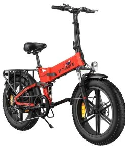 ENGWE X Folding Electric Bike 20*4.0 Inch Chaoyang Off-Road Fat Tires 250W Motor E-Bike 48V 13Ah Battery 25Km/h Max Speed 100KM Range Dual Disc Brake 150KG Max Load - Red