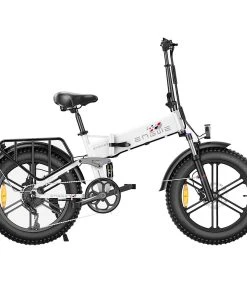 ENGWE X Folding Electric Bike 20*4.0 Inch Chaoyang Off-Road Fat Tires 250W Motor E-Bike 48V 13Ah Battery 25Km/h Max Speed 100KM Range Dual Disc Brake 150KG Max Load - White