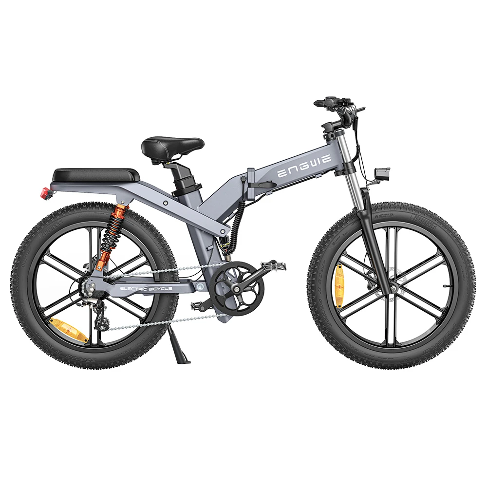 ENGWE X26 Electric Bike 26*4.0 Inch Fat Tires 50Km/h Max Speed 48V 1000W Motor 19.2Ah & 10Ah Dual Batteries For 100KM Range 150KG Max Load Triple Suspension System Shimano 8-Speed Gear Dual Hydraulic Disc Brake For All-Terrain Roads Mountain E-Bike