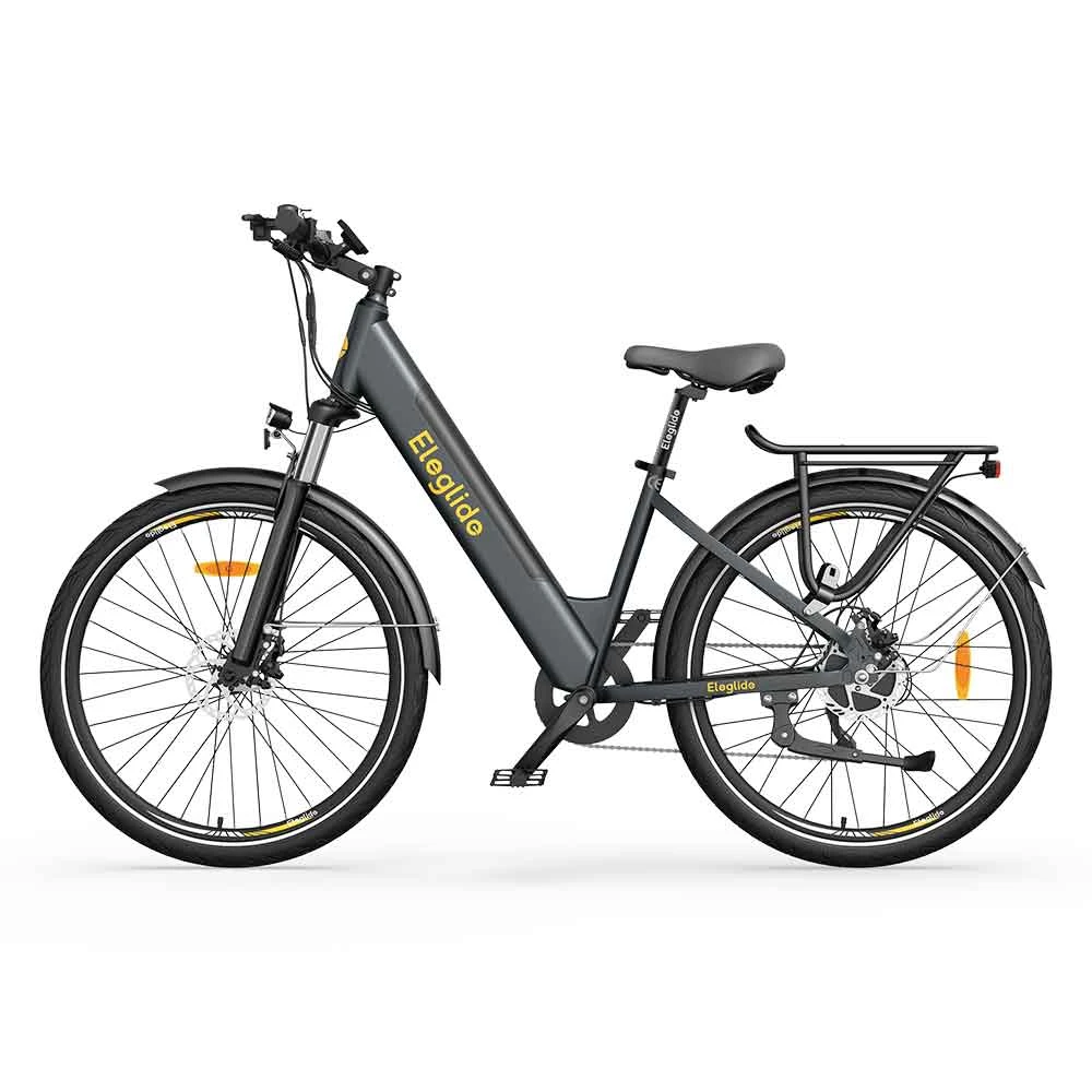 2PCS ELEGLIDE T1 STEP-THRU Electric Trekking Bike 27.5 Inch CST Tires 36V 12.5AH Battery 250W Brushless Motor Shimano 7 Gears Max Speed 25Km/h Max Range 100KM Max Load 120KG IPX4 Waterproof Dual Disk Brake Trekking E-Bike - Gray - Image 2
