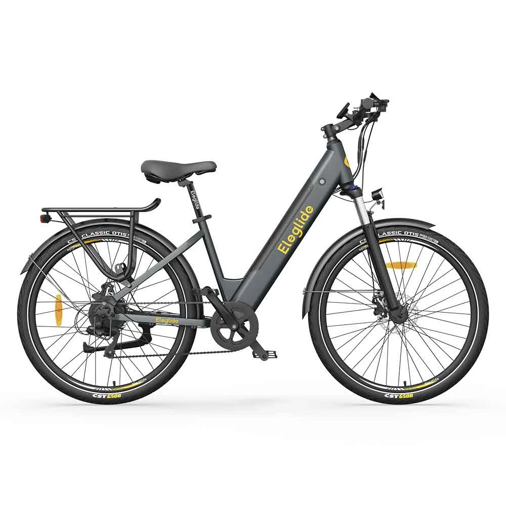 ELEGLIDE T1 STEP-THRU Electric Trekking Bike Trekking Bike 27.5 Inch CST Tires 36V 12.5AH Battery 250W Brushless Motor Shimano 7 Gears Max Speed 25Km/h Max Range 100KM Max Load 120KG IPX4 Waterproof Dual Disk Brake - Gray - Image 3