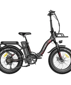 FAFREES F20 Max Electric Bike 20*4.0 Inch Fat Tire 500W Brushless Motor 25Km/h Speed Removable 48V 22.5Ah Lithium Battery Front & Rear Disc Brakes Shimano 7-Speed Gear 150KG Max Speed Folding E-bike With Footrest - Black