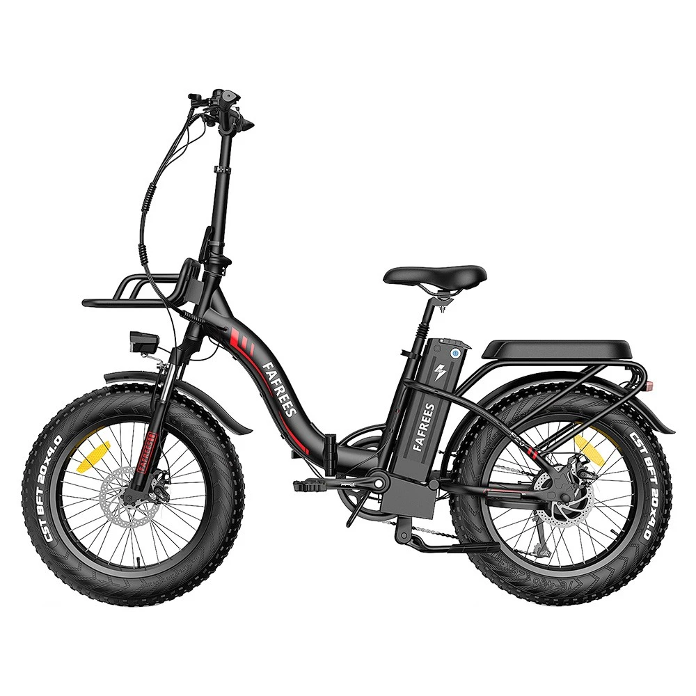 FAFREES F20 Max Electric Bike 20*4.0 Inch Fat Tire 500W Brushless Motor 25Km/h Speed Removable 48V 22.5Ah Lithium Battery Front & Rear Disc Brakes Shimano 7-Speed Gear 150KG Max Speed Folding E-bike With Footrest - Black - Image 2