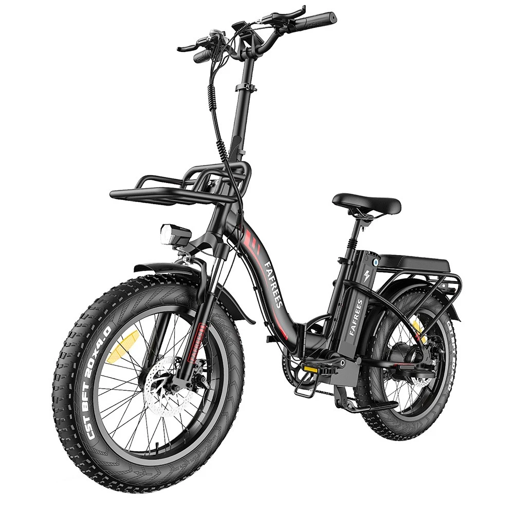 FAFREES F20 Max Electric Bike 20*4.0 Inch Fat Tire 500W Brushless Motor 25Km/h Speed Removable 48V 22.5Ah Lithium Battery Front & Rear Disc Brakes Shimano 7-Speed Gear 150KG Max Speed Folding E-bike With Footrest - Black - Image 4