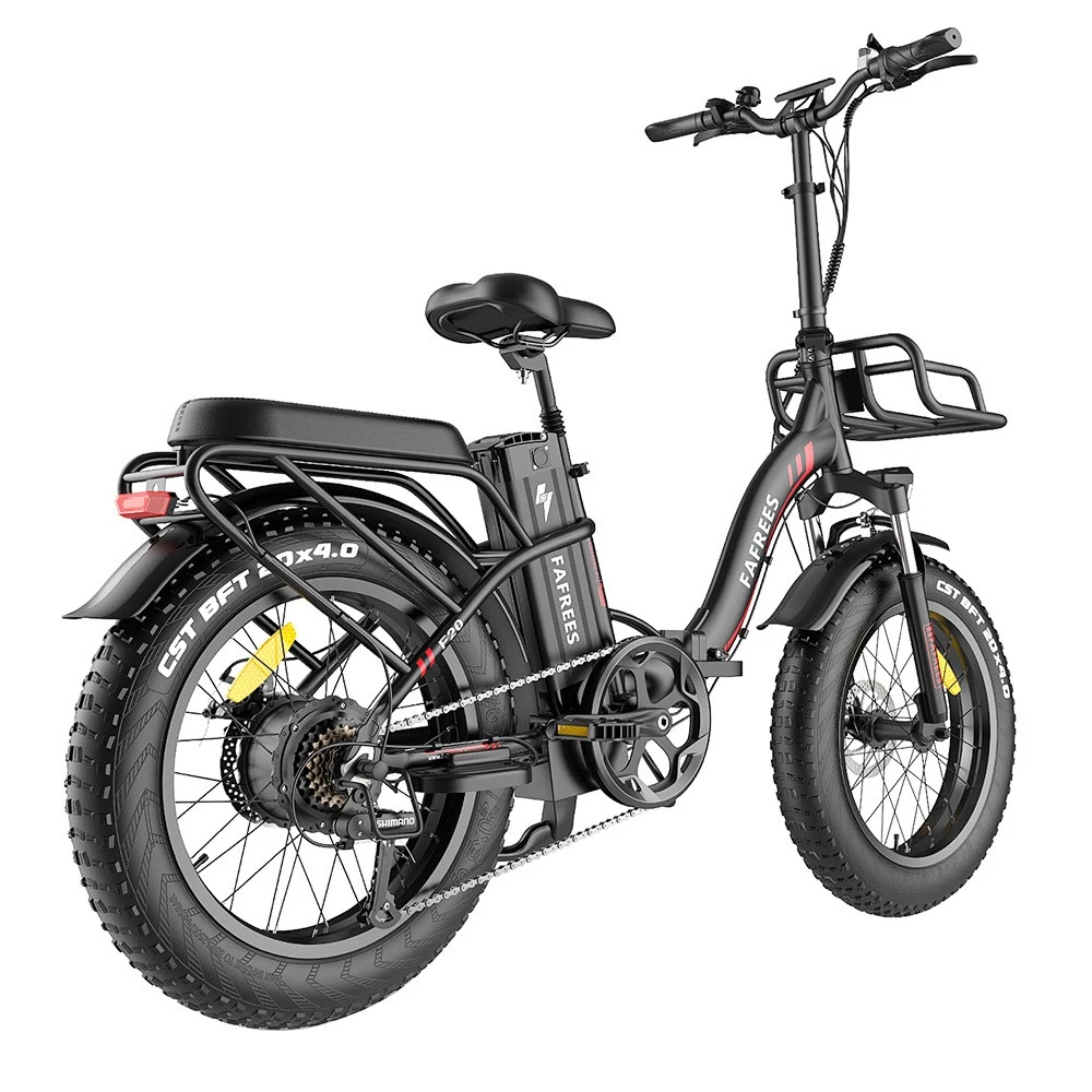 FAFREES F20 Max Electric Bike 20*4.0 Inch Fat Tire 500W Brushless Motor 25Km/h Speed Removable 48V 22.5Ah Lithium Battery Front & Rear Disc Brakes Shimano 7-Speed Gear 150KG Max Speed Folding E-bike With Footrest - Black - Image 5