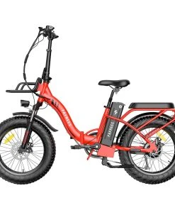 FAFREES F20 Max Electric Bike 20*4.0 Inch Fat Tire 500W Brushless Motor 25Km/h Speed Removable 48V 22.5Ah Lithium Battery Front & Rear Disc Brakes Shimano 7-Speed Gear 150KG Max Speed Folding E-bike With Footrest - Red