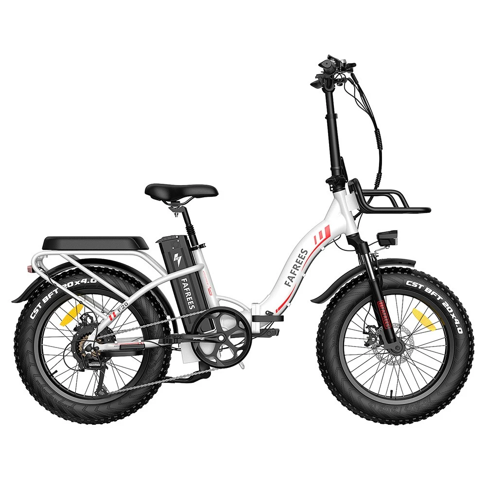 FAFREES F20 Max Electric Bike 20*4.0 Inch Fat Tire 500W Brushless Motor 25Km/h Speed Removable 48V 22.5Ah Lithium Battery Front & Rear Disc Brakes Shimano 7-Speed Gear 150KG Max Speed Folding E-bike With Footrest - White - Image 2
