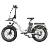FAFREES F20 Max Electric Bike 20*4.0 Inch Fat Tire 500W Brushless Motor 25Km/h Speed Removable 48V 22.5Ah Lithium Battery Front & Rear Disc Brakes Shimano 7-Speed Gear 150KG Max Speed Folding E-bike With Footrest - White
