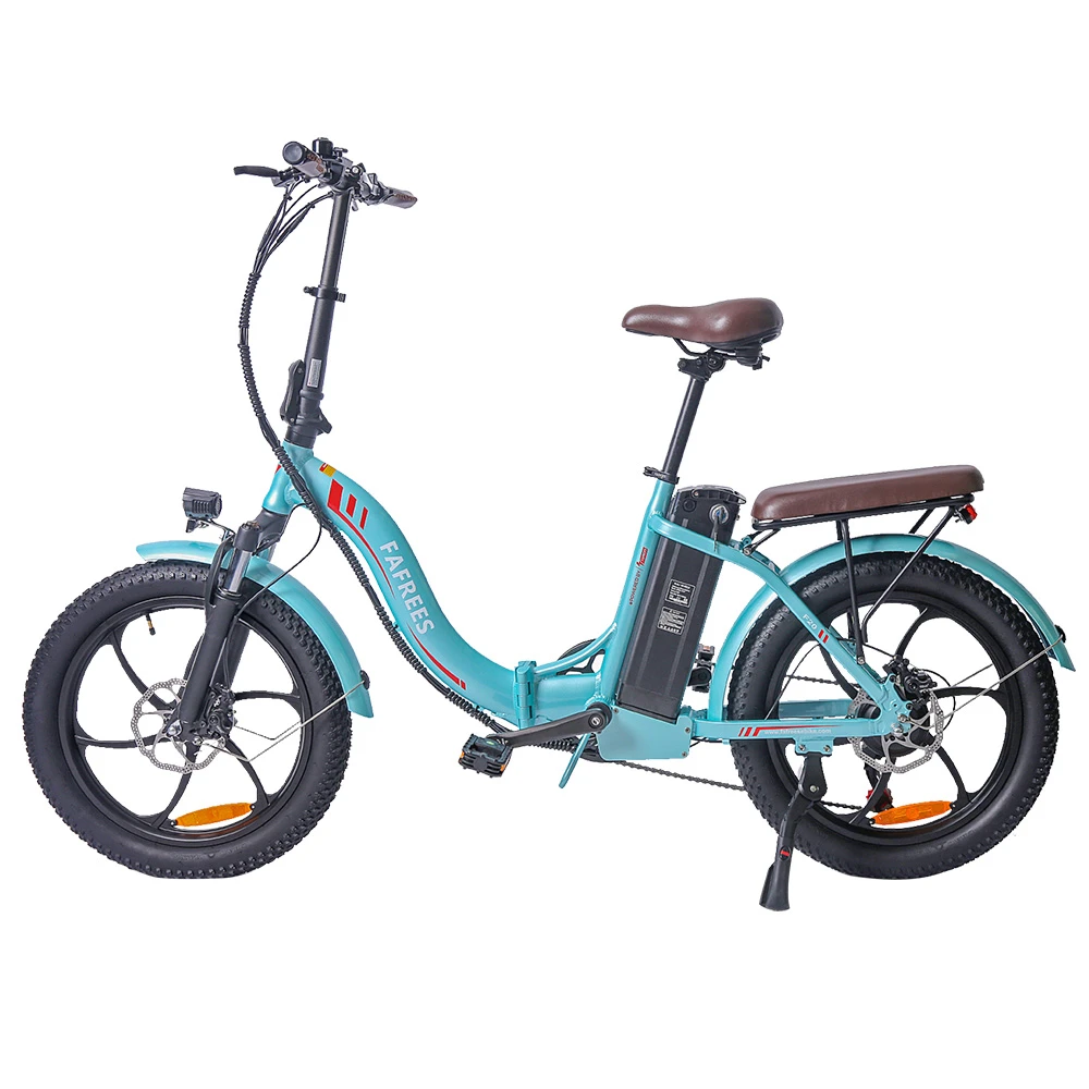 FAFREES F20 Pro Electric Bike 20*3.0 Inch Fat Tire 250W Brushless Motor 25Km/h Max Speed 7-Speed Gears With Removable 36V 18AH Lithium Battery 150KM Max Range Double Disc Brake Folding Frame E-bike - Blue - Image 2