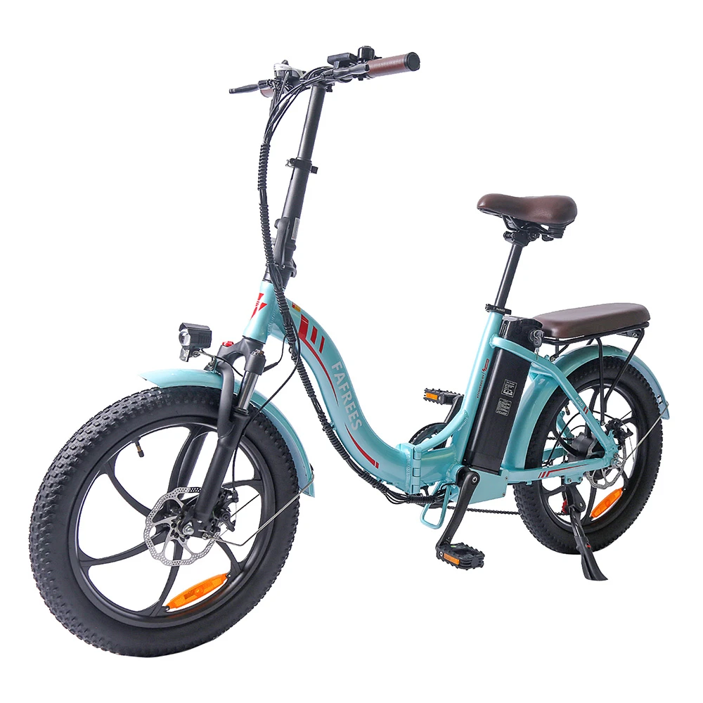 FAFREES F20 Pro Electric Bike 20*3.0 Inch Fat Tire 250W Brushless Motor 25Km/h Max Speed 7-Speed Gears With Removable 36V 18AH Lithium Battery 150KM Max Range Double Disc Brake Folding Frame E-bike - Blue - Image 3