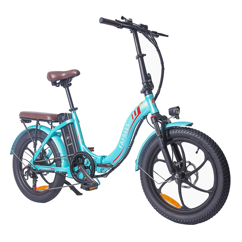 FAFREES F20 Pro Electric Bike 20*3.0 Inch Fat Tire 250W Brushless Motor 25Km/h Max Speed 7-Speed Gears With Removable 36V 18AH Lithium Battery 150KM Max Range Double Disc Brake Folding Frame E-bike - Blue - Image 4