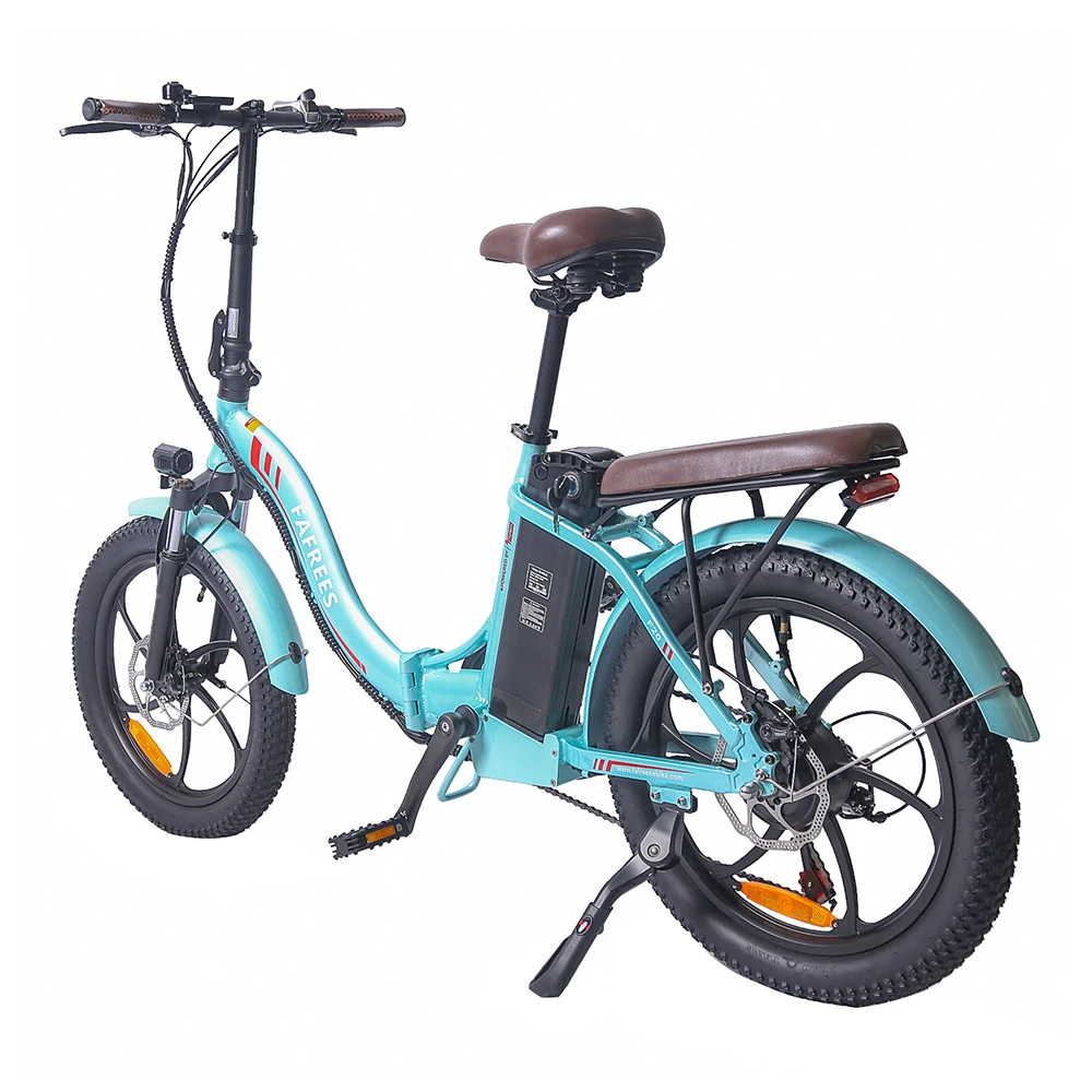FAFREES F20 Pro Electric Bike 20*3.0 Inch Fat Tire 250W Brushless Motor 25Km/h Max Speed 7-Speed Gears With Removable 36V 18AH Lithium Battery 150KM Max Range Double Disc Brake Folding Frame E-bike - Blue - Image 5