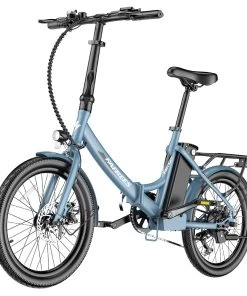 FAFREES F20 Light Folding City E-bike 20*1.95 Inch Tire 36V 250W Motor 25Km/h Max Speed 14.5Ah Battery Shimano 7-Speed Gear IPX4 Waterproof - Blue