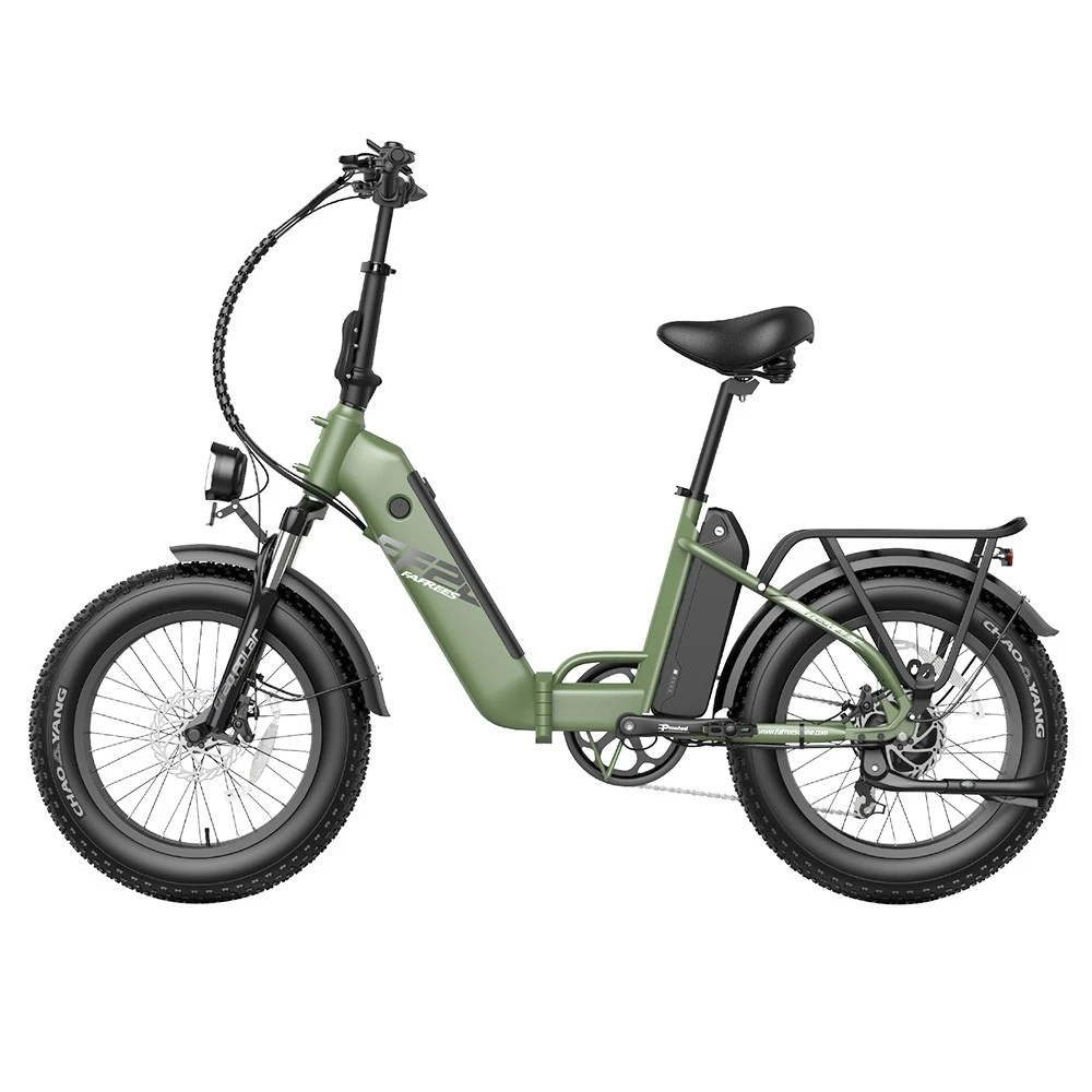 FAFREES FF20 Polar Electric Bike 48V 500W Motor 40Km/h Max Speed Dual 10.4Ah Batteries For 150KM Range 20*4.0 Inch CHAOYANG Fat Tire Double Disc Brakes Shimano 7-Speed Gear LCD Color Display - Green