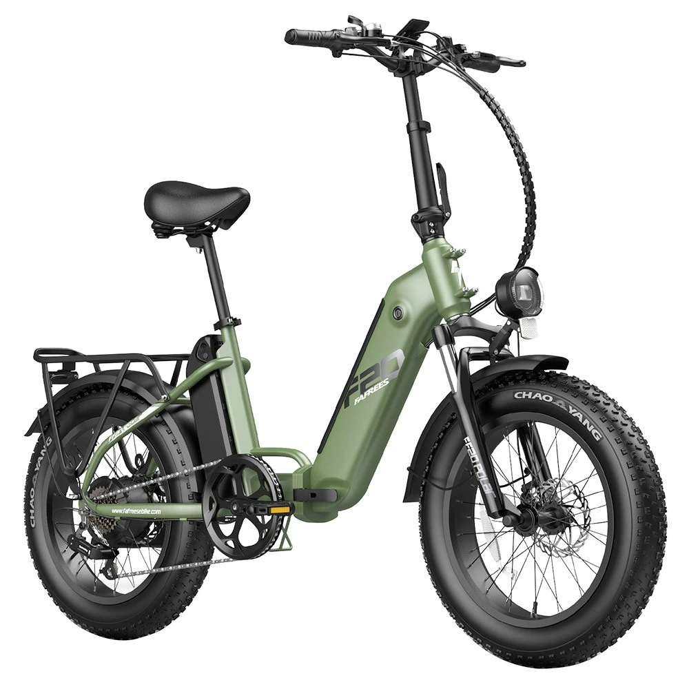 FAFREES FF20 Polar Electric Bike 48V 500W Motor 40Km/h Max Speed Dual 10.4Ah Batteries For 150KM Range 20*4.0 Inch CHAOYANG Fat Tire Double Disc Brakes Shimano 7-Speed Gear LCD Color Display - Green - Image 3