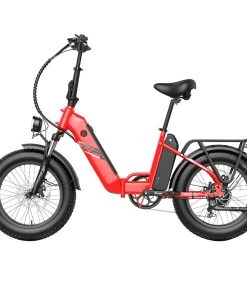 FAFREES FF20 Polar Electric Bike 48V 500W Motor 40Km/h Max Speed Dual 10.4Ah Batteries For 150KM Range 20*4.0 Inch CHAOYANG Fat Tire Double Disc Brakes Shimano 7-Speed Gear LCD Color Display - Red
