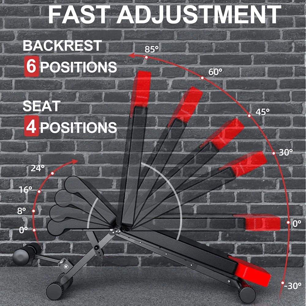 Finer Form 5-in-1 Weight Bench, 660lbs Weight Limit Adjustable Foldable Training Equipment For Bench Press, Strength Training, Full Body Workout - Image 3