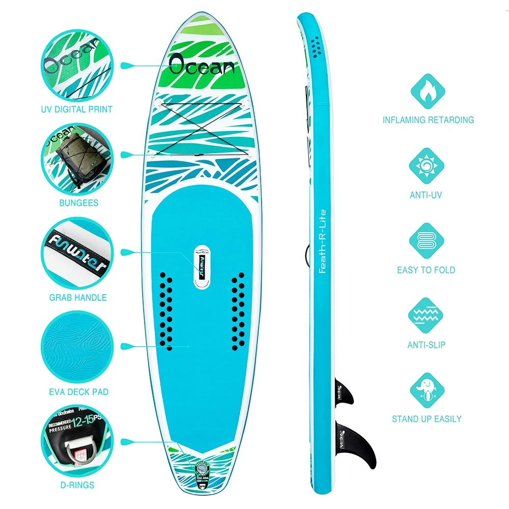 FunWater ADVENTURE-OCEAN Inflatable Stand Up Paddle Board 350x84x15cm With Complete Accessories Waterproof Bag - Image 6