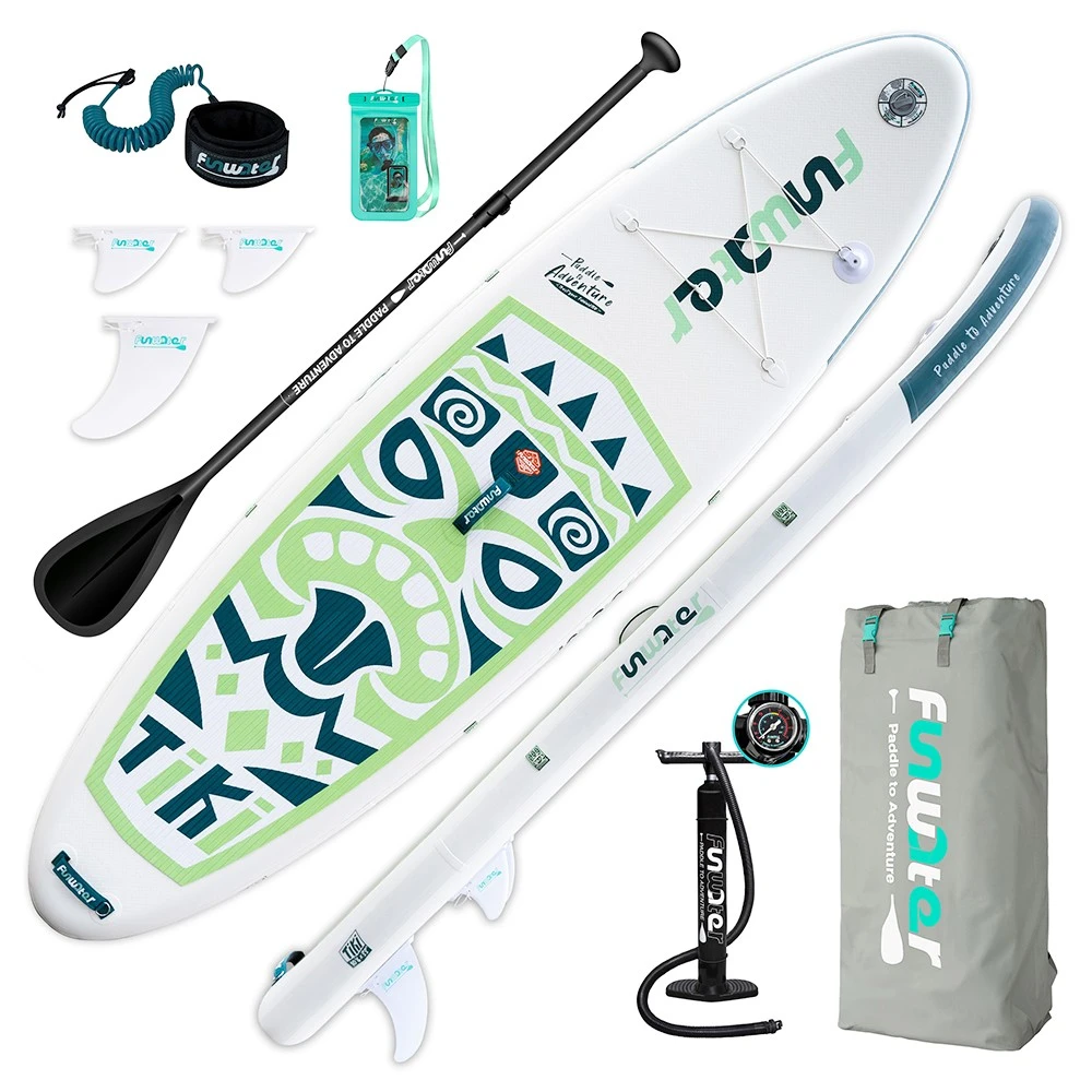 FunWater SUPFW05A NEW TIKI Inflatable Stand Up Paddle Board 10.6'' Long 33' Wide 6' Thick