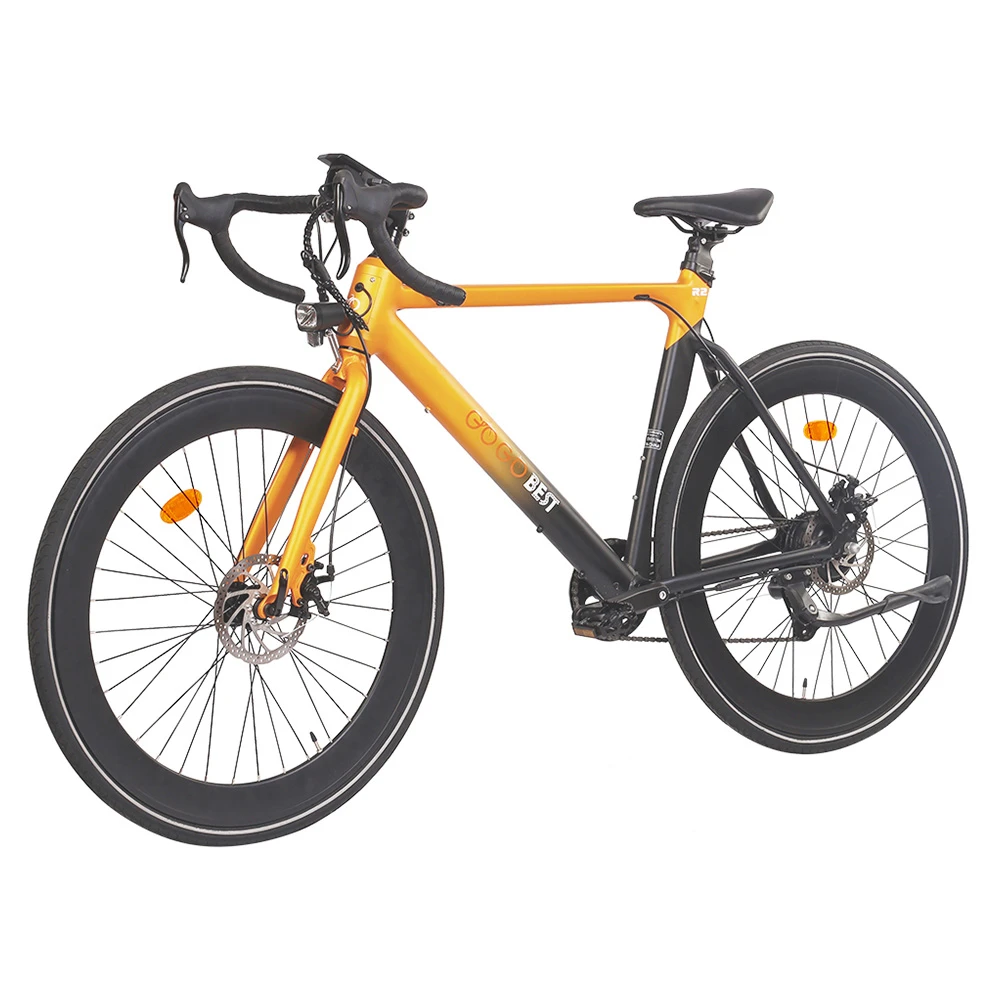 GOGOBEST R2 Electric City Road Bike 700C*32C Tires 36V 250W Motor 32Km/h Max Speed 36V 9.6Ah Battery For 60-80KM Range 100kg Load SHIMANO 7-Speed Gears - Orange - Image 2