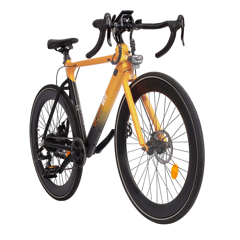 GOGOBEST R2 Electric City Road Bike 700C*32C Tires 36V 250W Motor 32Km/h Max Speed 36V 9.6Ah Battery For 60-80KM Range 100kg Load SHIMANO 7-Speed Gears - Orange - Image 3