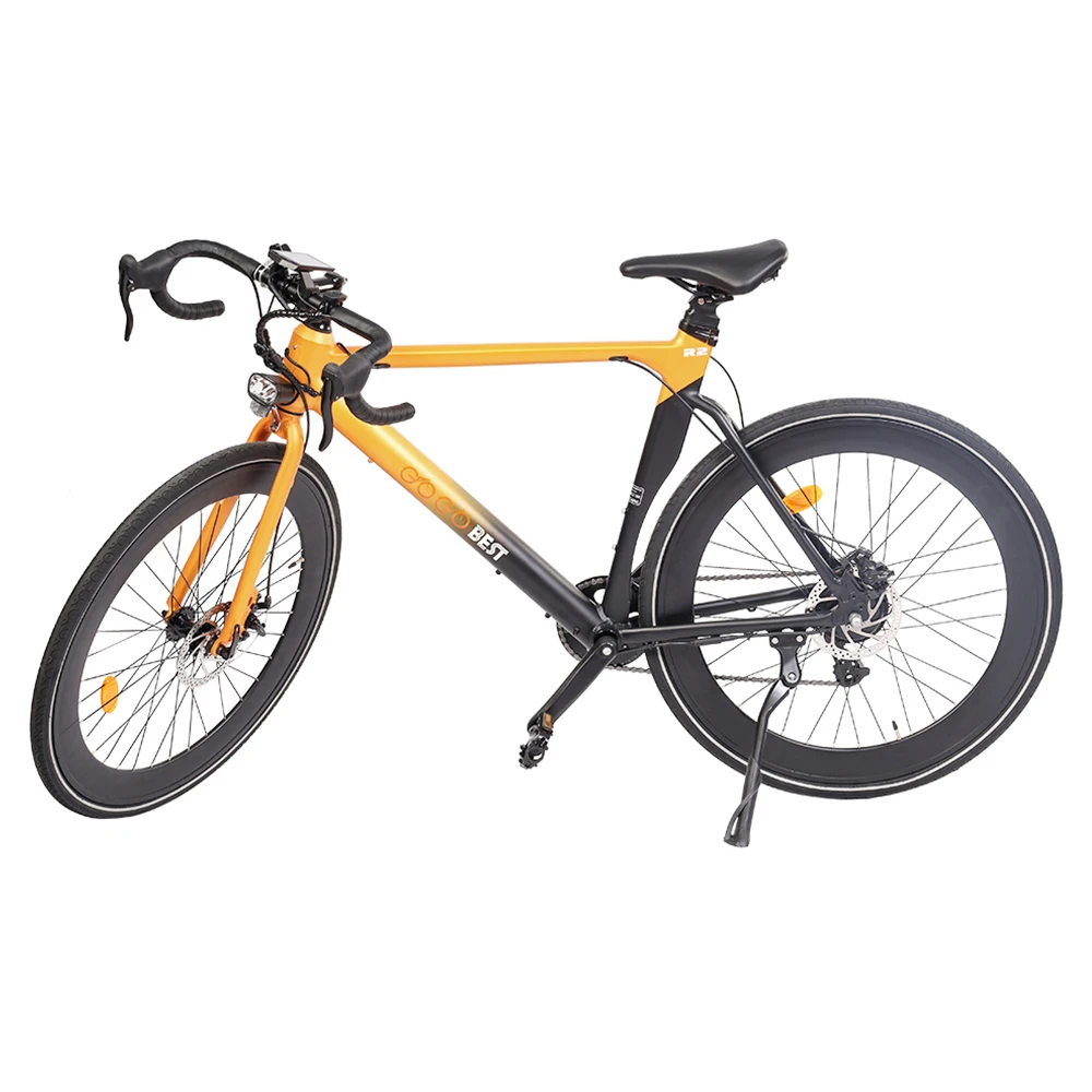 GOGOBEST R2 Electric City Road Bike 700C*32C Tires 36V 250W Motor 32Km/h Max Speed 36V 9.6Ah Battery For 60-80KM Range 100kg Load SHIMANO 7-Speed Gears - Orange - Image 4