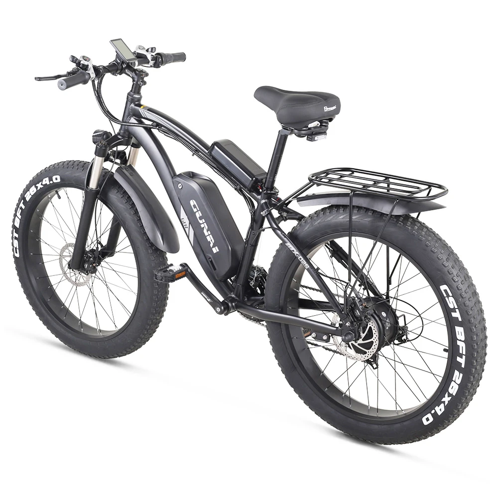 GUNAI MX02S Electric Bicycle 26*4.0 Inch Fat Tires 1000W 48V 17Ah 40Km/h Max Speed 40-50km Mileage Range 150KG Max Load Shimano 7 Speed - Black - Image 3