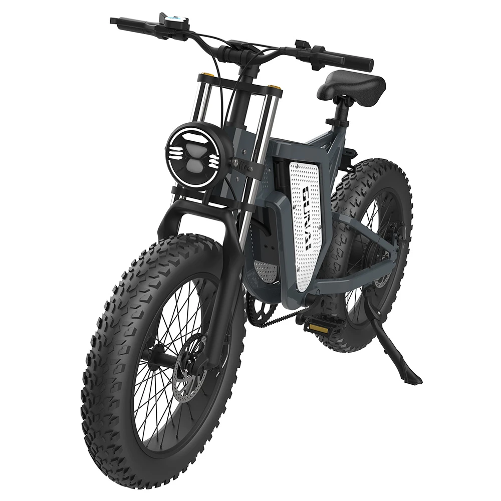 GUNAI MX25 Electric Bicycle 20*4.0 Inch Fat Tires 2000W Brushless Motor 50Km/h Max Speed 48V 25Ah Battery Shimano 7-Speed Double Oil Brakes 75KM Mileage Range 200KG Payload E-Bike - Black - Image 6