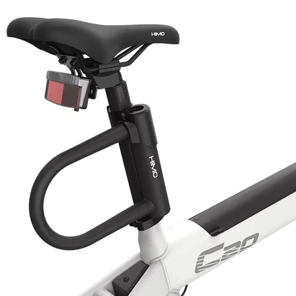 HIMO Portable Dual-open U-shaped Lock Solid Core Lock Body Silicone Sheath For Bicycle Motorcycle Security Anti-theft - Black - Image 2