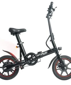 Happyrun HR-X40 Lightweight Electric Bike 350W Motor 36V 6Ah Battery 14'' Road Tires 25km Range 25km/h Max Speed Black