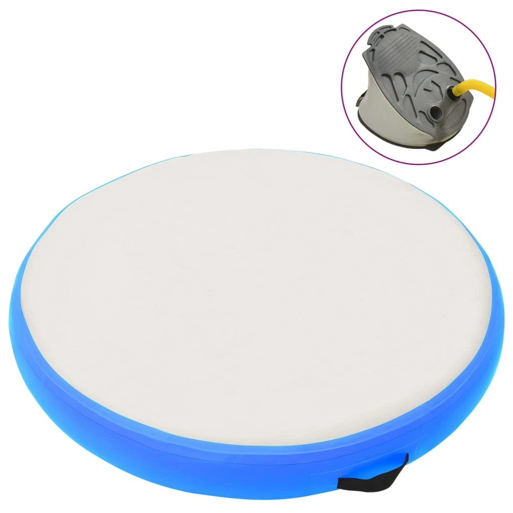 Inflatable Gymnastic Mat With Pump 100x100x20 Cm PVC Blue