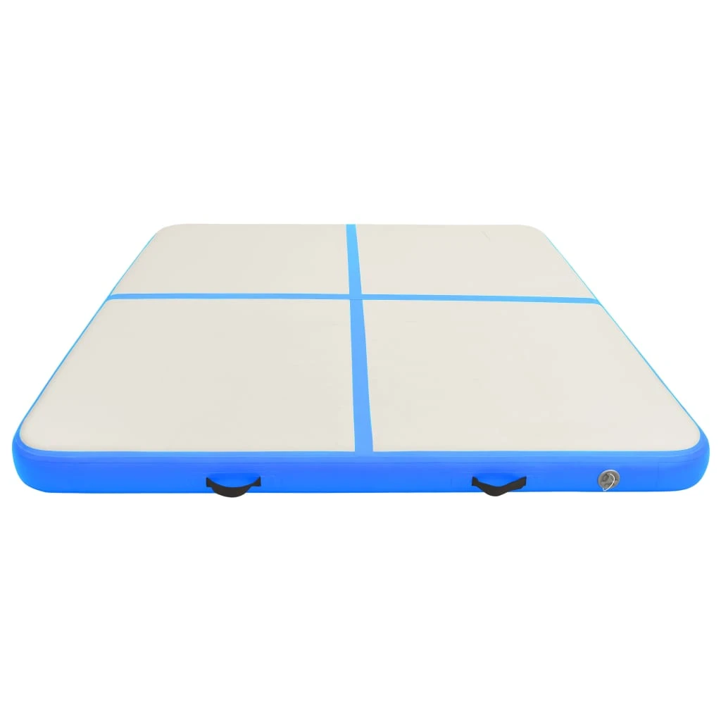 Inflatable Gymnastics Mat With Pump 200x200x20 Cm PVC Blue - Image 4