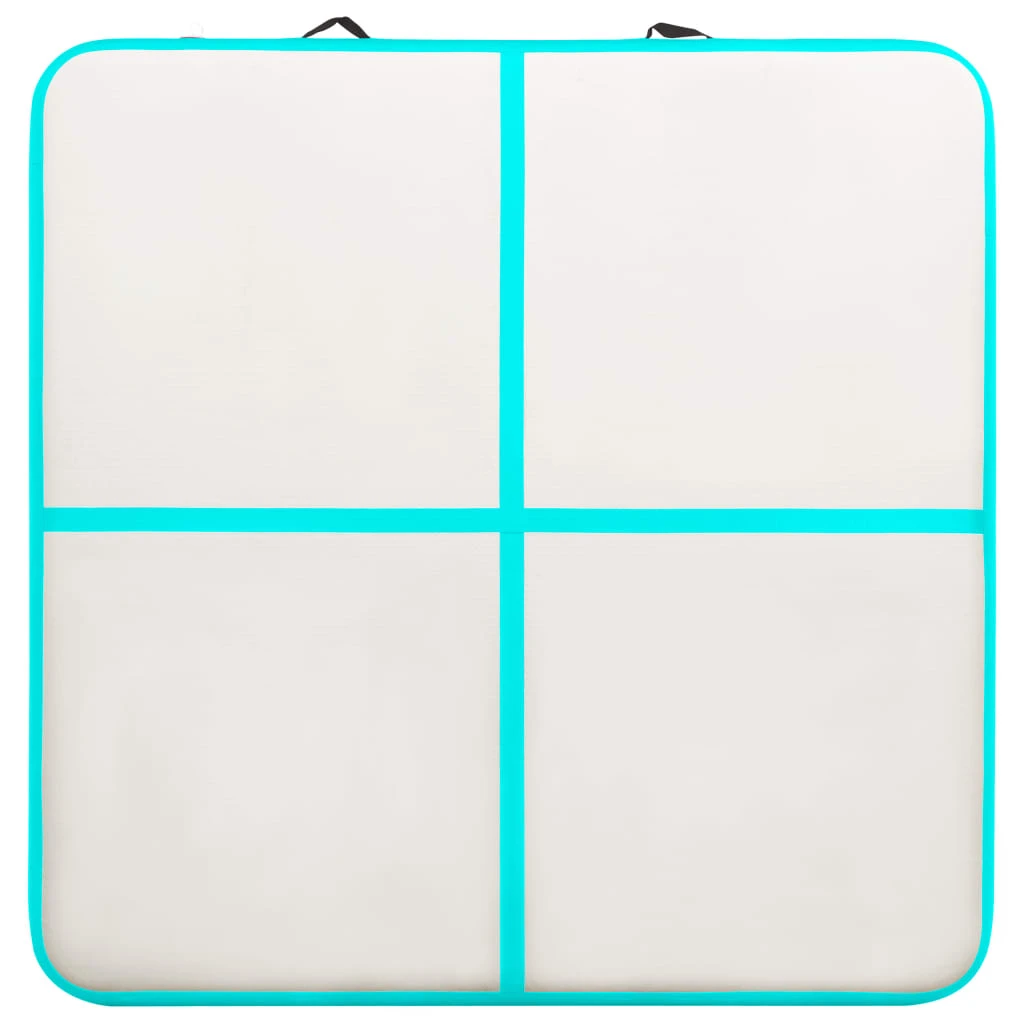 Inflatable Gymnastics Mat With Pump 200x200x20 Cm PVC Green - Image 5