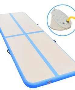 Inflatable Gymnastics Mat With Pump 500x100x10 Cm PVC Blue