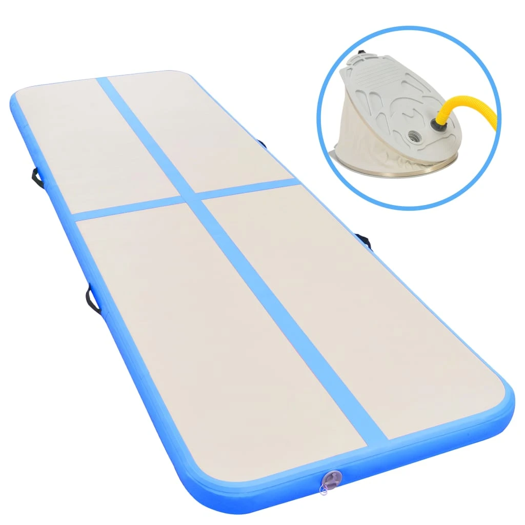 Inflatable Gymnastics Mat With Pump 500x100x10 Cm PVC Blue