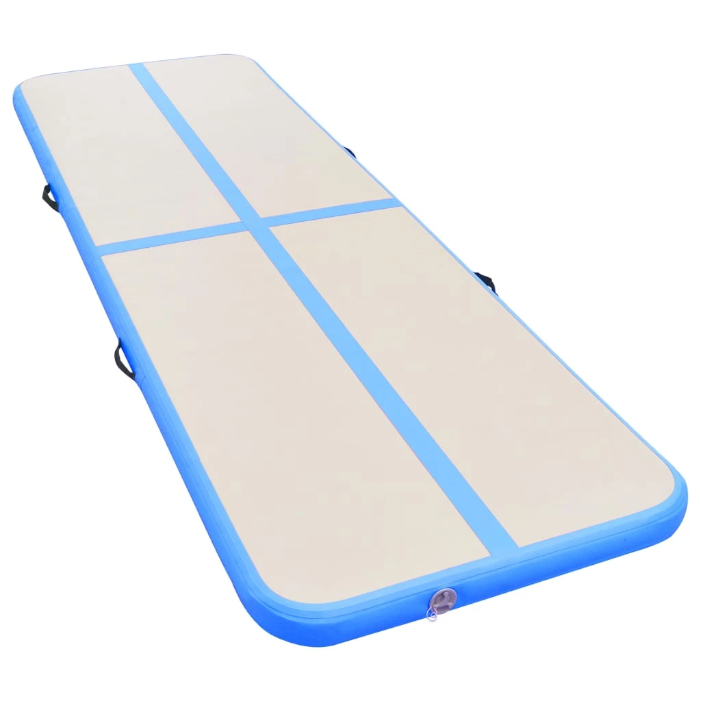 Inflatable Gymnastics Mat With Pump 500x100x10 Cm PVC Blue - Image 4